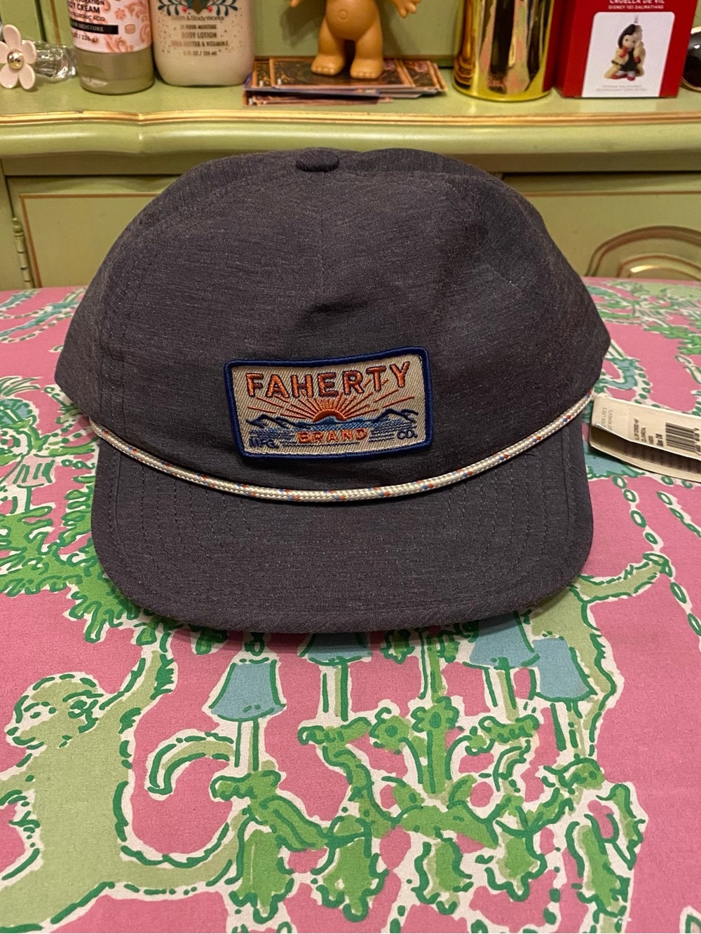 Faherty charcoal gray all day corded Hat